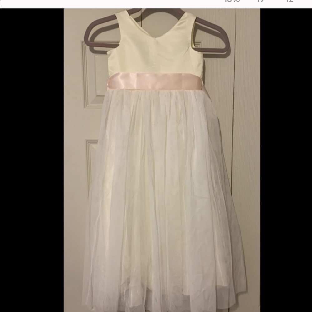 Flower Girl Dress with pink sash, size 4T